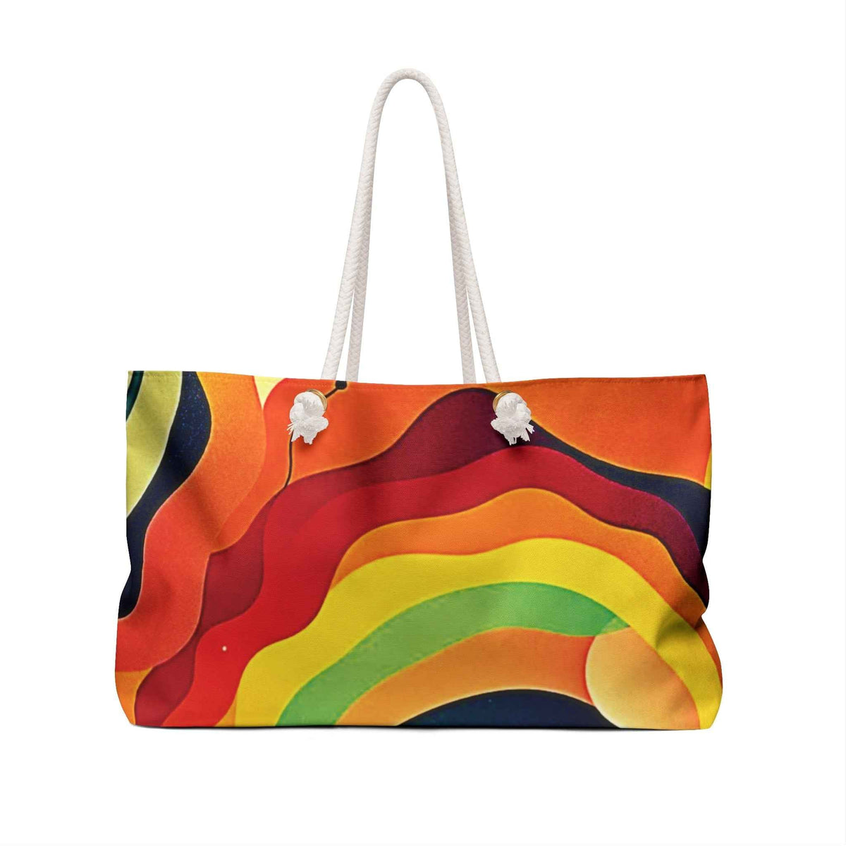 Sac de voyage « Vague Arc-en-ciel Abstraite Rétro » | Grand sac fourre-tout coloré