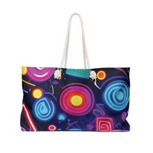 Sac de voyage à motifs néon | Imprimé rétro abstrait boîte de nuit | Cadeau pour maman