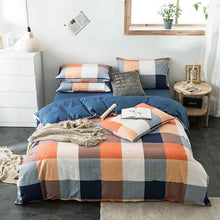 Parure de lit géométrique 100 % coton – Ensemble drap et housse de couette matelassé à impression réactive