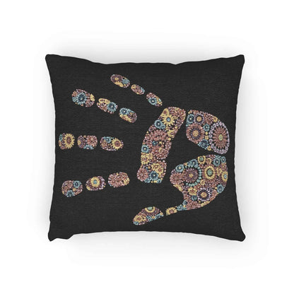 Oreiller tissé empreinte de main mosaïque | Coussin décoratif géométrique coloré