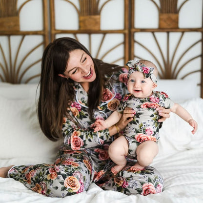 Ladies’ Bamboo Long Sleeve Button-Up Lounge Set | Palm Fronds