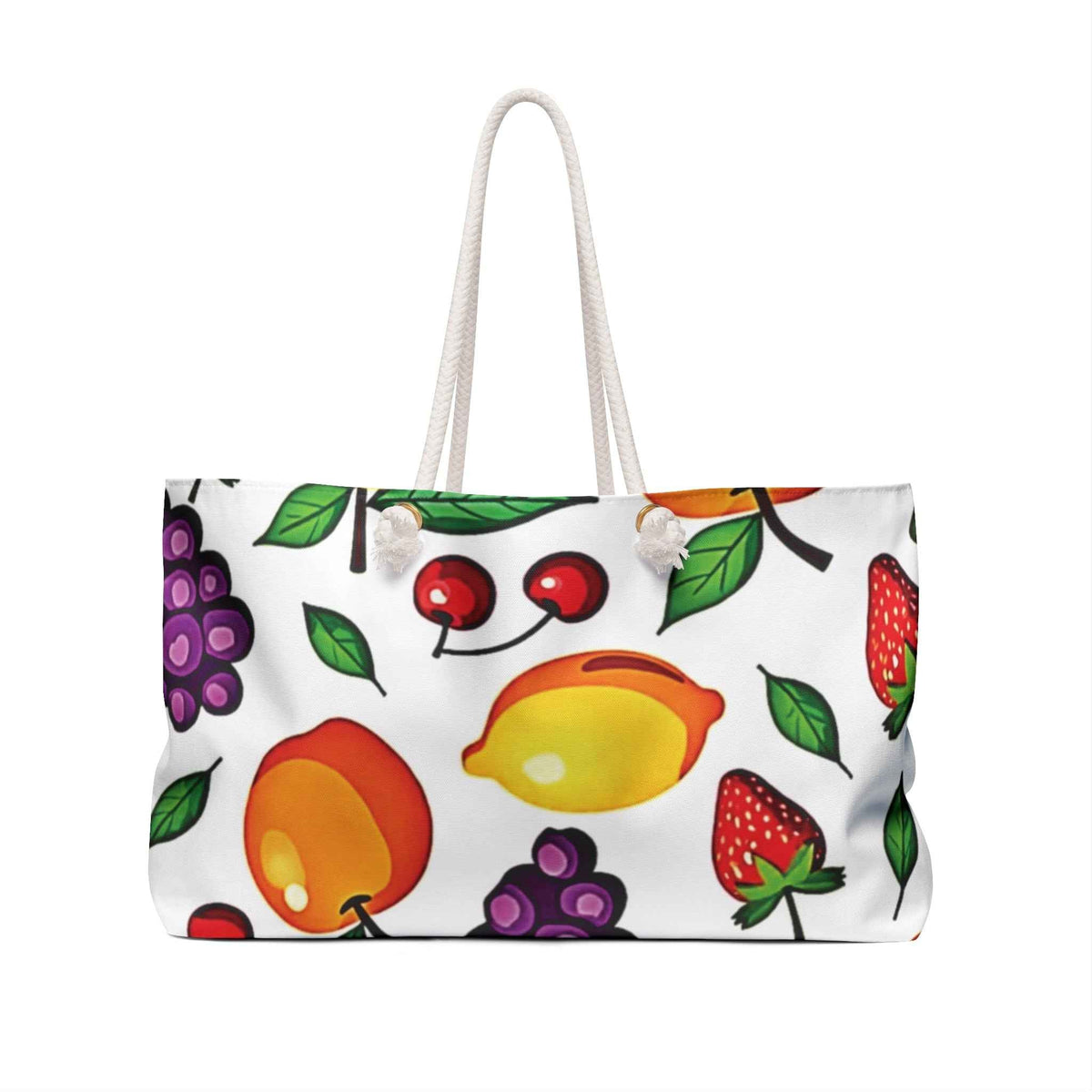 Sac de voyage à motif de fruits colorés | Sac fourre-tout Citron Cerise Fraise | Sac de plage | Grand sac fourre-tout | Sac fourre-tout maman | Cadeau pour maman