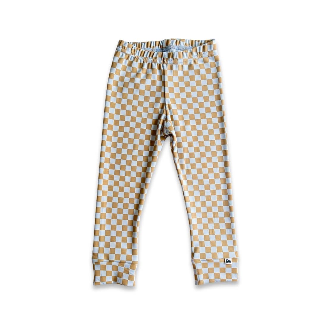 Kids' Bamboo Leggings | Blue Checkers