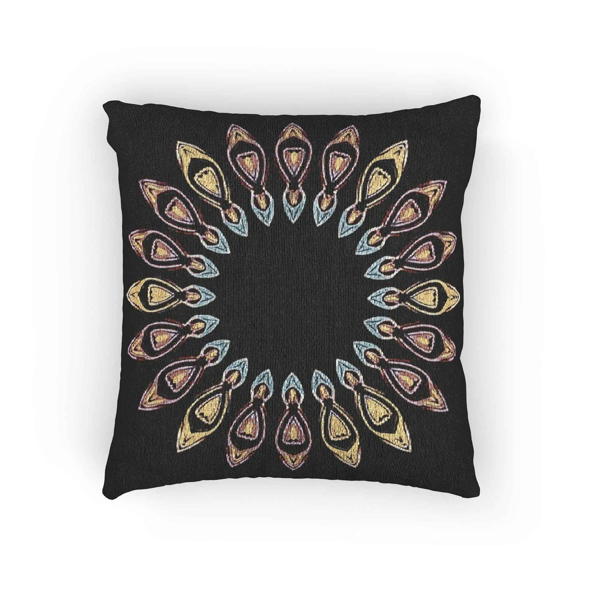 Oreiller tissé à motif géométrique | Coussin décoratif