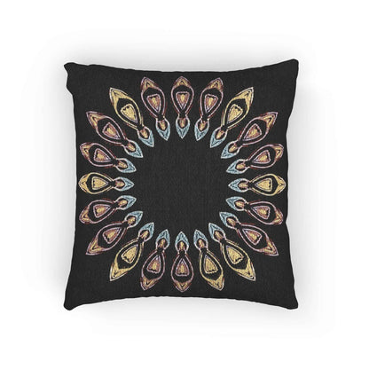 Oreiller tissé à motif géométrique | Coussin décoratif