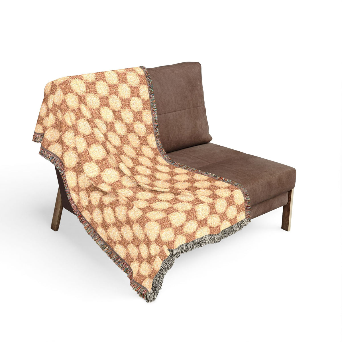 Jeté de lit tissé à carreaux géométriques