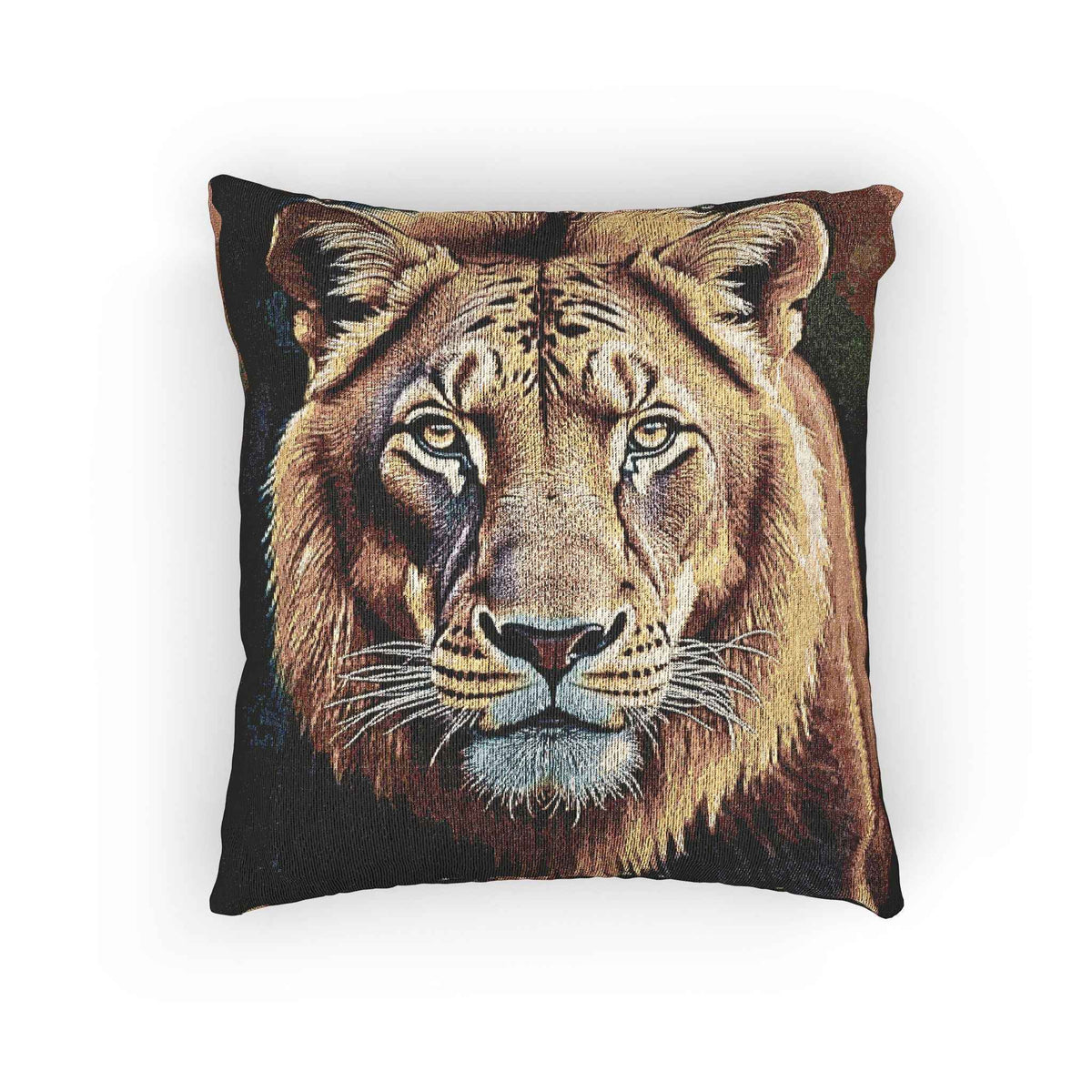 Oreiller tissé portrait de lion | Coussin décoratif visage de lion, Décoration d'intérieur faune