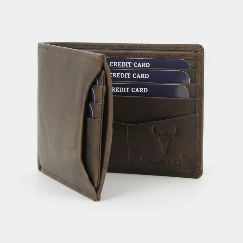 Portefeuille bifold homme RFID avec étui à cartes amovible