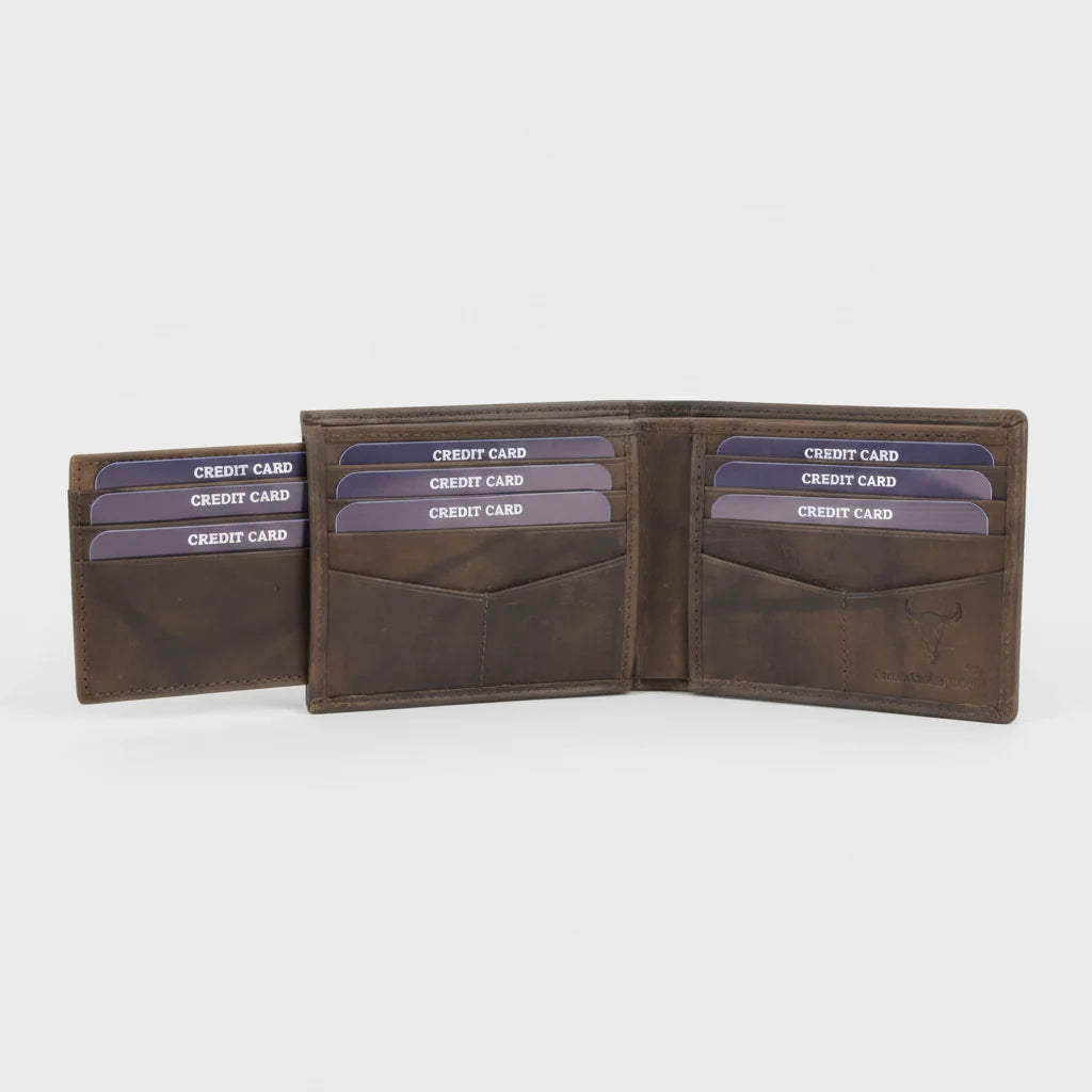 Portefeuille bifold homme RFID avec étui à cartes amovible