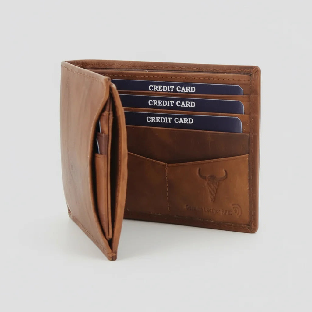 Portefeuille bifold homme RFID avec étui à cartes amovible