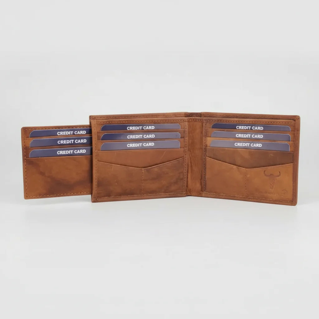 Portefeuille bifold homme RFID avec étui à cartes amovible