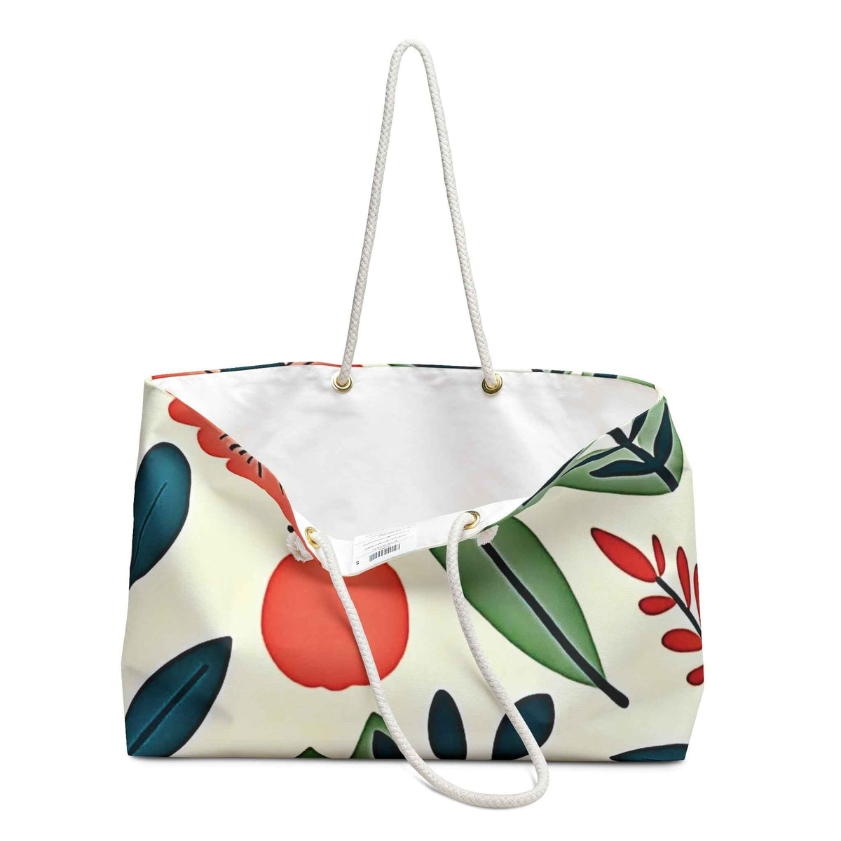 Sac de Voyage Grand Format à Motif Floral Botanique | Sac Fourre-tout Feuilles de Coquelicot | Mère Débordée | Sac de Plage et de Voyage pour Bébé
