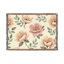 Floral Woven Blanket — Vintage Botanical Throw Blanket