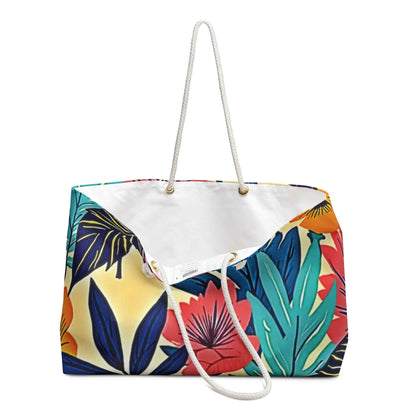 Sac de voyage à motifs floraux tropicaux | Grand sac de plage, sac de vacances