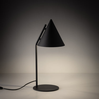 Lampe de table moderne et minimaliste CONO noire pour chambre à coucher et table de chevet