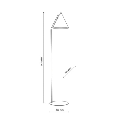 Lampadaire CONO noir, moderne et minimaliste, pour salon et coin lecture (Déstockage)