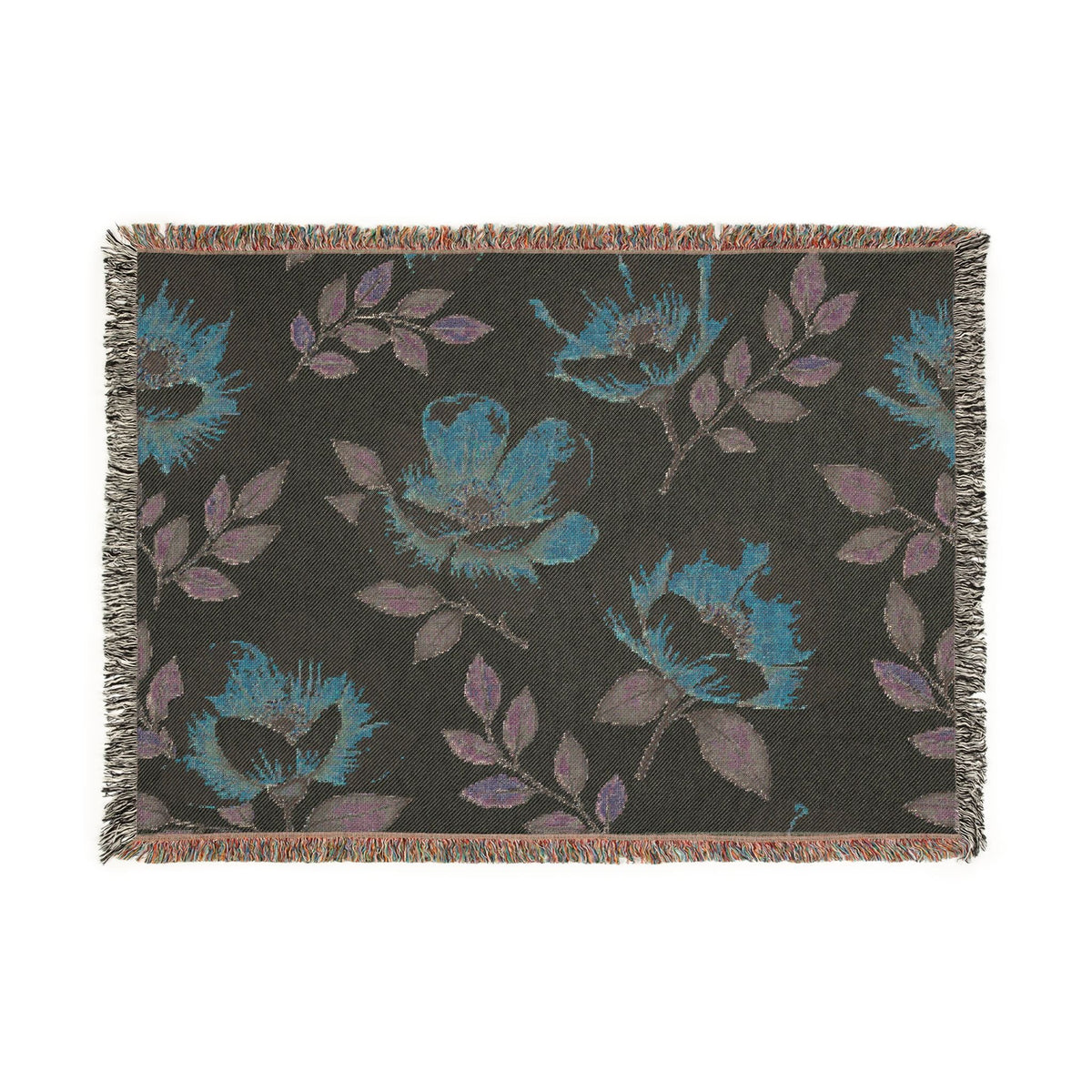Couverture tissée florale — Plaid botanique vintage