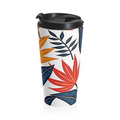 Mug de voyage en acier inoxydable Feuilles d'automne motif floral | Motif feuille d'automne