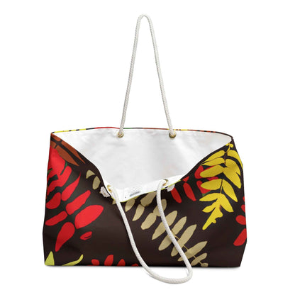 Sac de voyage à motif de fougère d'automne | Grand cabas à feuilles d'automne