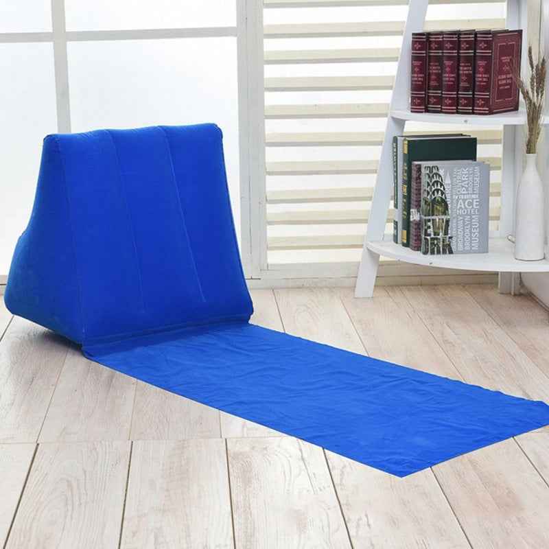 Tapis de plage extérieur en PVC épais floqué, coussin triangulaire gonflable