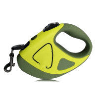Laisse rétractable automatique en fibre pour chien de compagnie avec éclairage LED de sécurité nocturne et corde extensible automatique pour chien, fournitures pour animaux de compagnie