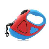 Laisse rétractable automatique en fibre pour chien de compagnie avec éclairage LED de sécurité nocturne et corde extensible automatique pour chien, fournitures pour animaux de compagnie
