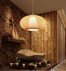 Suspension luminaire cage à oiseaux en bambou – Lampe de plafond style oriental pour restaurant et maison