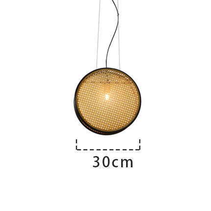 Rattan Pendant Chandelier – Handwoven Retro Bamboo Hanging Lamp for Restaurant, Dining Room & Living Room