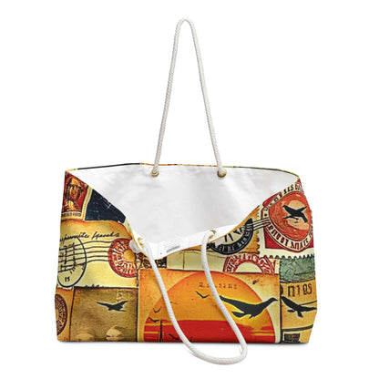 Sac de voyage week-end vintage collage | Timbres-poste, Motifs d'avion, Grand sac fourre-tout