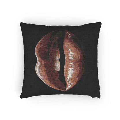 Coussin tissé Kiss Design | Coussin décoratif à imprimé lèvres