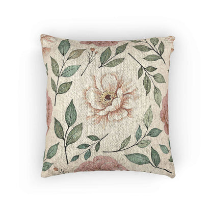 Oreiller Tissé Floral Vintage | Oreiller décoratif Rose Feuille Tapisserie