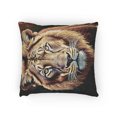 Oreiller tissé portrait de lion | Coussin décoratif visage de lion, Décoration d'intérieur faune