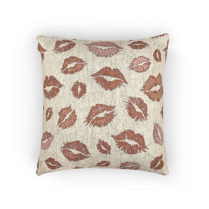 Oreiller tissé motif baisers | Coussin décoratif pour la maison et l'extérieur