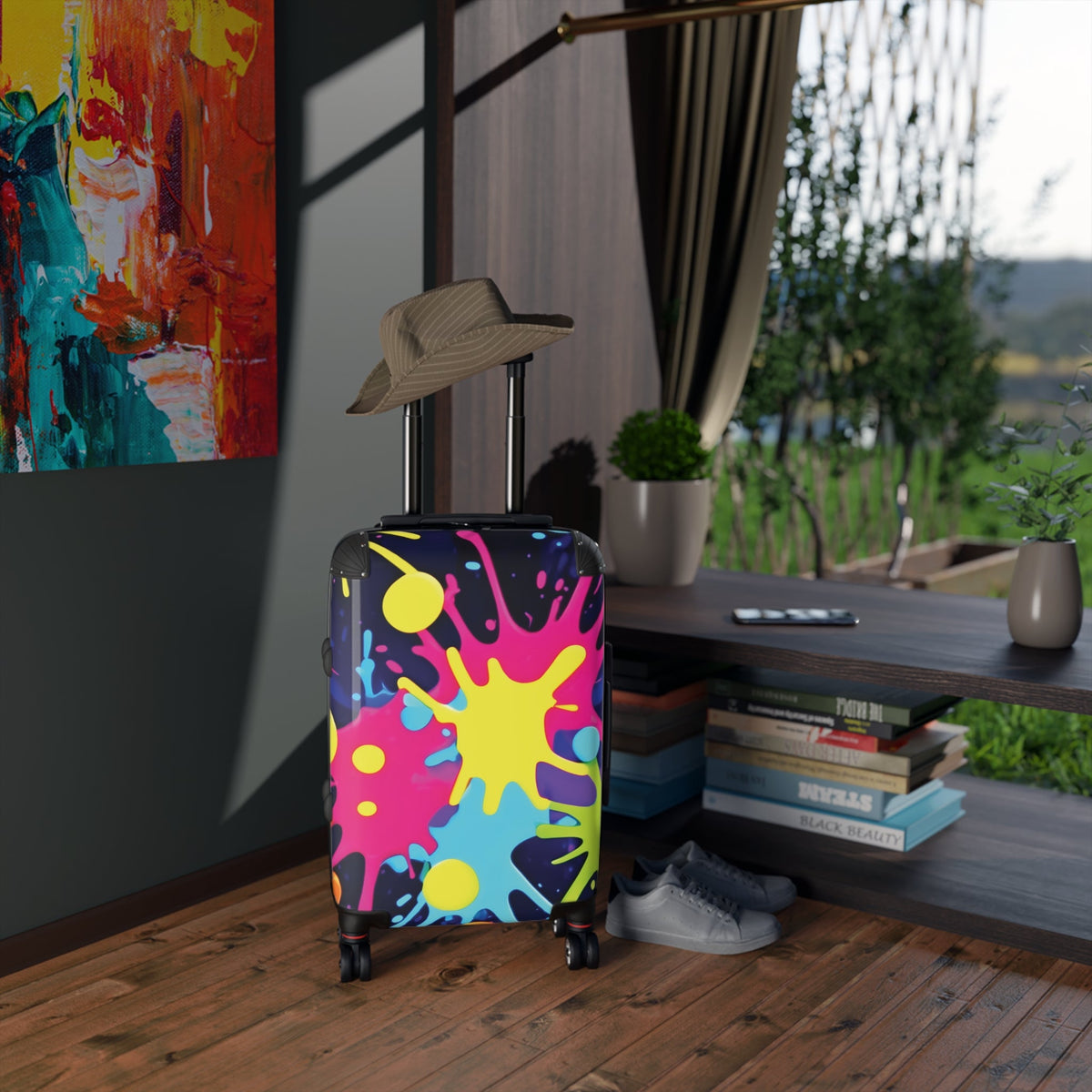 Valise Éclaboussures de Couleurs — Bagage Cabine Taches de Peinture Vives pour Voyageurs