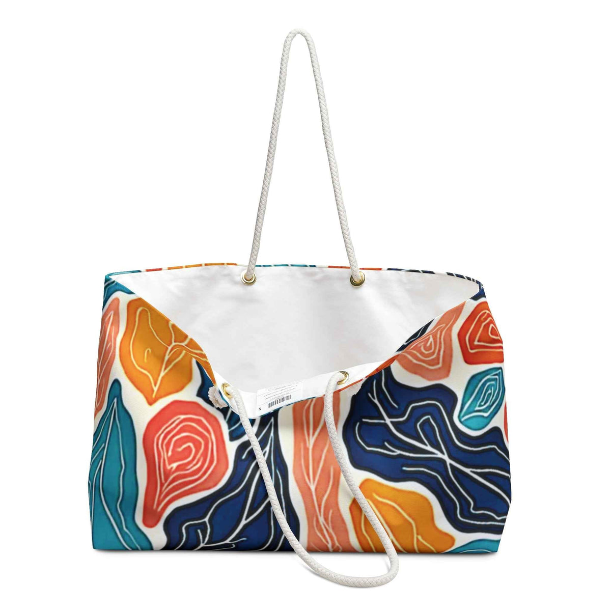 Sac de voyage abstrait coloré à motifs de feuilles | Sac de plage | Grand cabas | Sac de maman de tous les jours | Sac de cabine pour maman