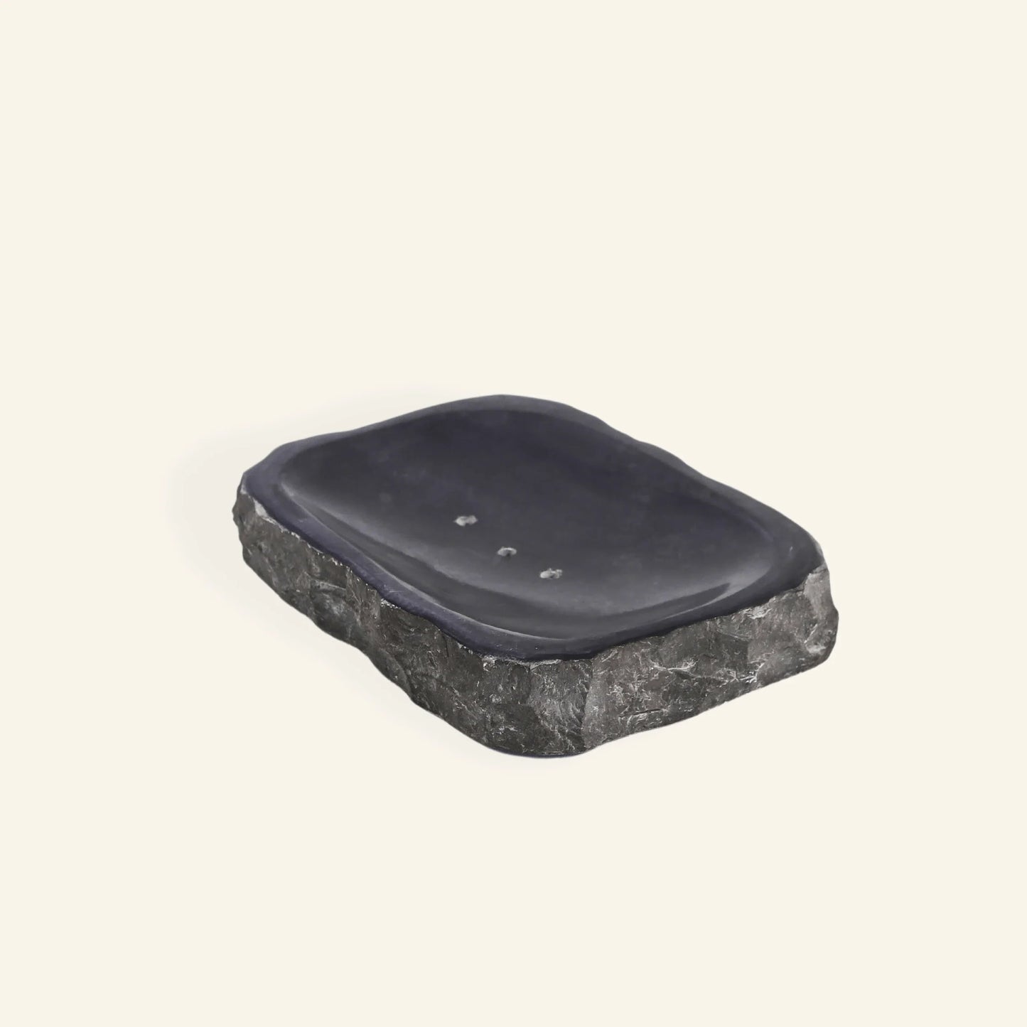 Black marble soap dish