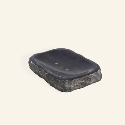 Black marble soap dish