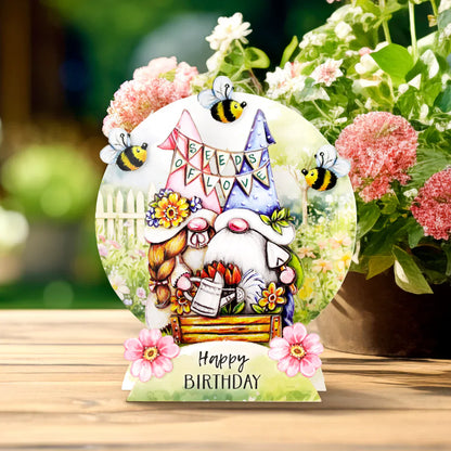 Kit de fabrication de cartes pop-up découpées pour nains de jardin