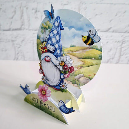 Kit de fabrication de cartes pop-up découpées pour nains de jardin