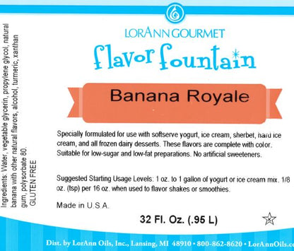 Banana Royale Flavor - 4 oz. - 32 oz. - Ice Cream and Beverage Flavors - LorAnn Oils - Canadian Distribution - Ships Free Within Canada on Orders Above CAD $199