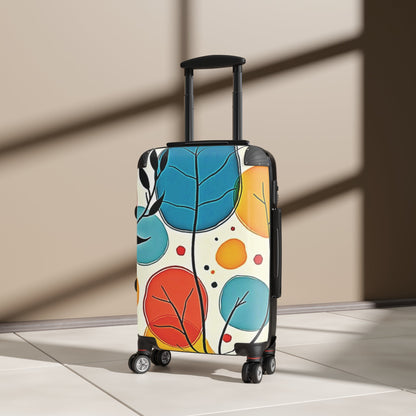 Valise Cabine Abstraite Feuilles Colorées - Bagage de Voyage avec Imprimé Botanique Vibrant