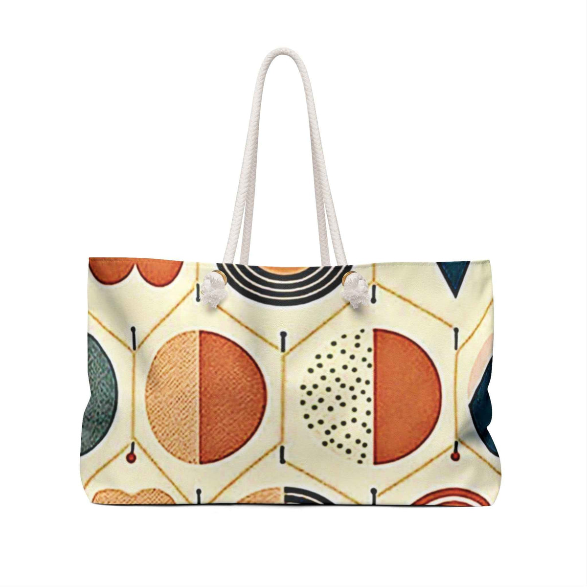 Sac de voyage géométrique cercle du milieu du siècle | Fourre-tout abstrait rétro | Sac fourre-tout pour maman débordée | Voyage essentiels de bébé | Cadeau pour maman