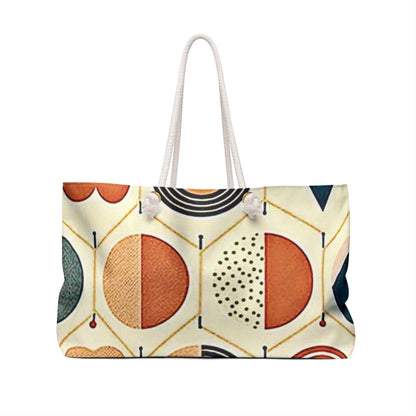 Sac de voyage géométrique cercle du milieu du siècle | Fourre-tout abstrait rétro | Sac fourre-tout pour maman débordée | Voyage essentiels de bébé | Cadeau pour maman