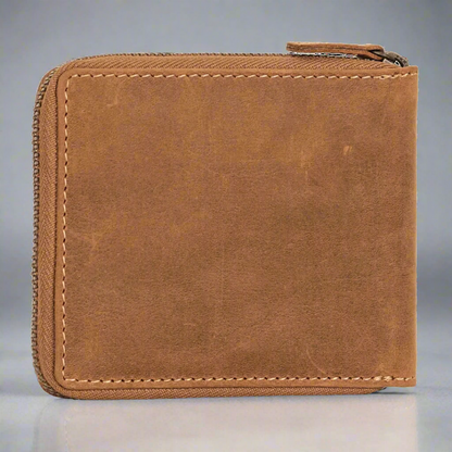 Portefeuille zippé en cuir Hunter MET