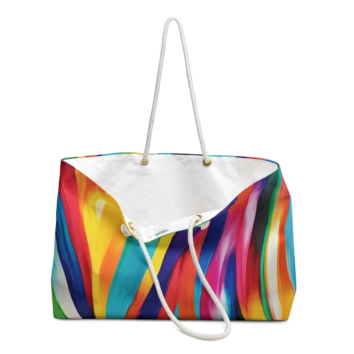 Sac de voyage Onde Abstraite Colorée | Grand fourre-tout à Rayures Arc-en-ciel