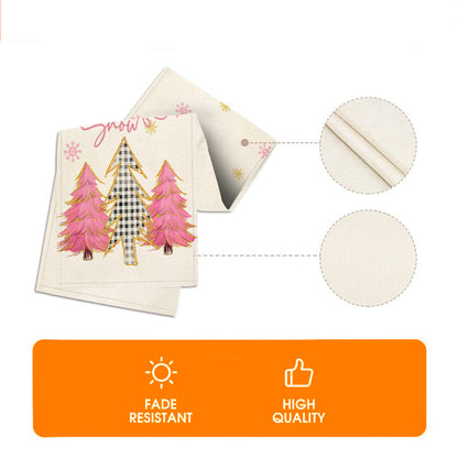Christmas Table Runner - Snowflake & Tree Holiday Table Decoration