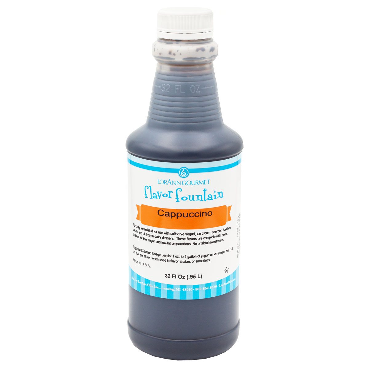 Cappuccino Flavor Fountain - 4 oz. - 32 oz. - Ice Cream and Beverage Flavors - LorAnn Oils - Canadian Distribution - Ships Free Within Canada on Orders Above CAD $199