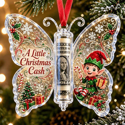 Christmas Butterfly Cash Gift Ornament
