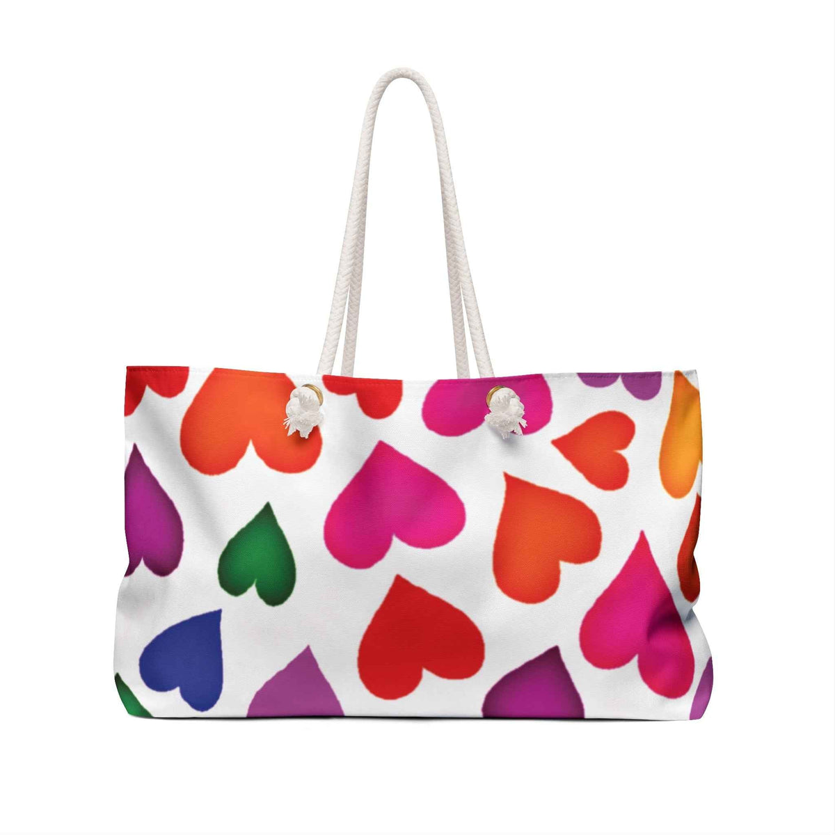 Sac de voyage grand format à motif de cœurs colorés | Grand cabas, Sac de voyage Cœurs Arc-en-ciel