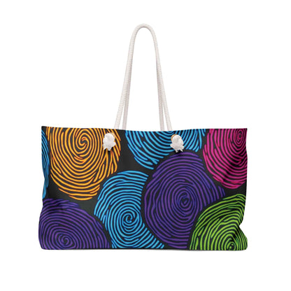 Sac de voyage grands formats à cercles tourbillonnants colorés | Motif abstrait éclatant | Sac de cabine pour maman occupée | Cadeaux pour la Fête des Mères